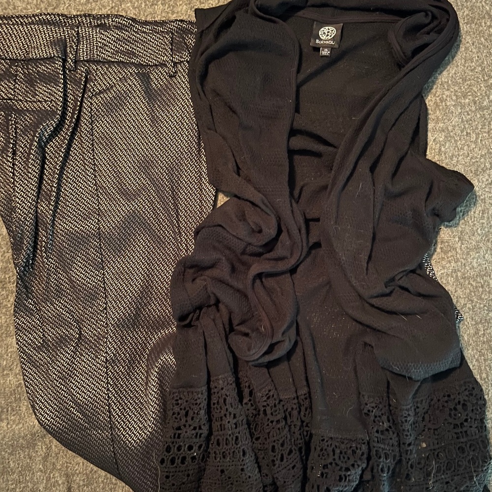 Women’s Open Sleeveless Sweater and Straight Leg Pants size XL/14